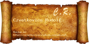 Czvetkovics Rudolf névjegykártya